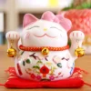 LC003P Ceramic Lucky Cat Figurine with Savings Jar