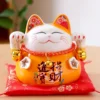 LC010O Ceramic Lucky Cat Figurine with Savings Jar