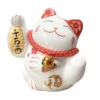 LC012W Ceramic Lucky Cat Figurine with Savings Jar