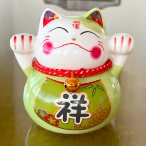 LC018G Ceramic Lucky Cat Figurine with Savings Jar