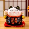 LC022BK Ceramic Lucky Cat Figurine with Savings Jar