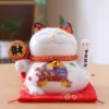 LC031W Ceramic Lucky Cat Figurine with Electric Waving Hand