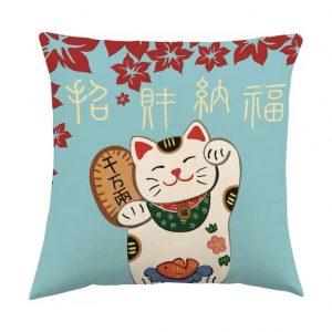 CUC001SB Maneki Neko Throw Pillow