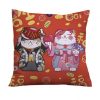 CUC002SR Maneki Neko Throw Pillow