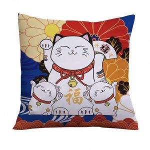 CUC004SB Maneki Neko Throw Pillow