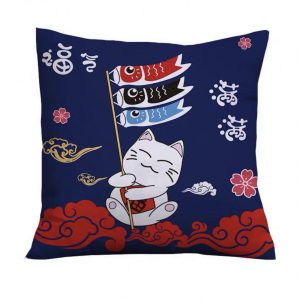 CUC005SB Maneki Neko Throw Pillow
