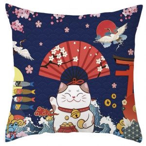 CUC006SB Maneki Neko Throw Pillow