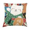 CUC011SV Japanese Lucky Cat Throw Pillow