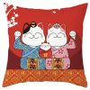CUC012SR Maneki Neko Throw Pillow