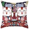 CUC013SR Japanese Lucky Cat Throw Pillow
